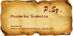 Pozderka Szabolcs névjegykártya