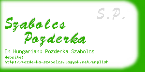 szabolcs pozderka business card